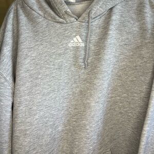 Adidas Gray Sweatshirt Soft Cotton Blend Crew Neck